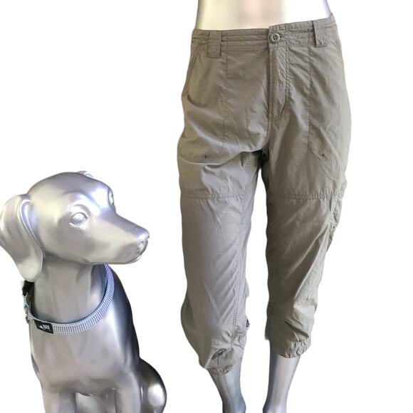Columbia Titanium Packables Hiking Cargo Beige Cropped Pants Women’s Size 8 - Picture 1 of 9